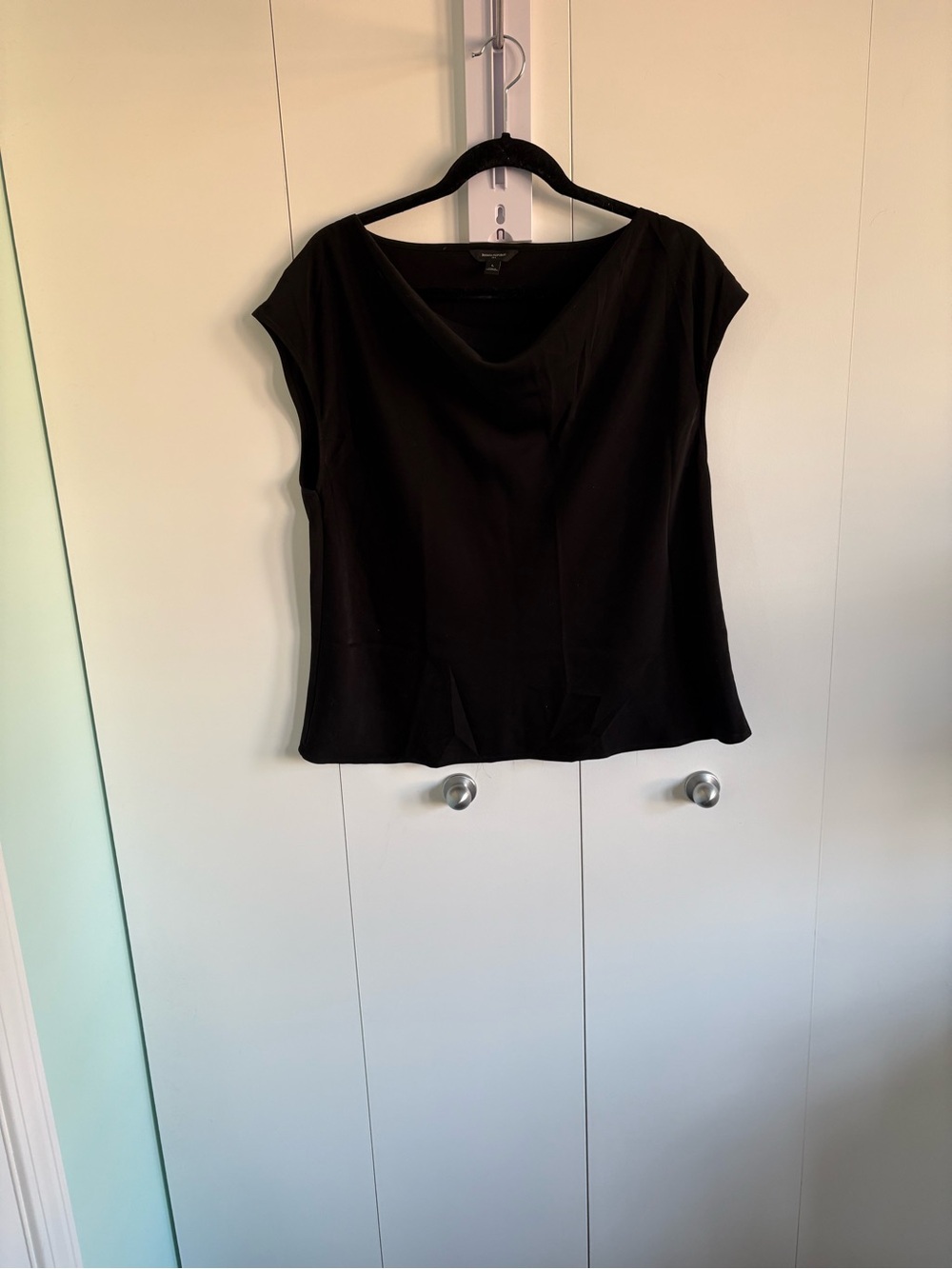Banana Republic Black Cap Sleeve Cowl Neck Top